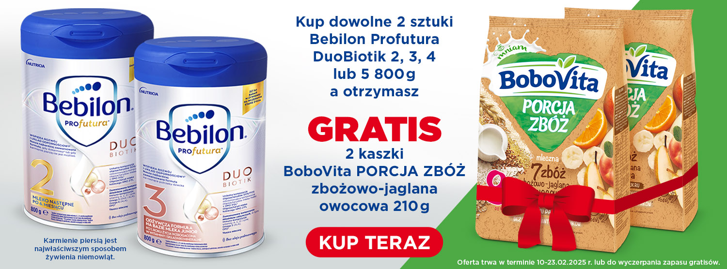 Bebilon Profutura 800g - kup dowolne 2 sztuki, otrzymasz 2 kaszki gratis