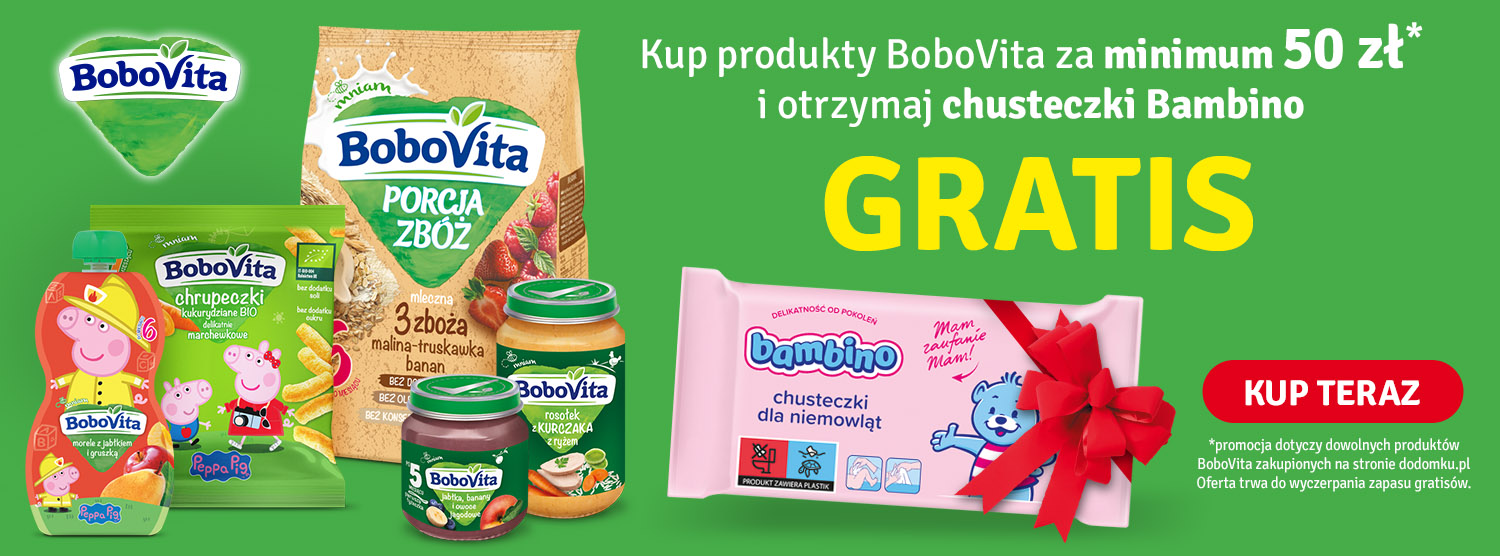 Bobovita zakup za min. 50 zł - chusteczki Bambino gratis