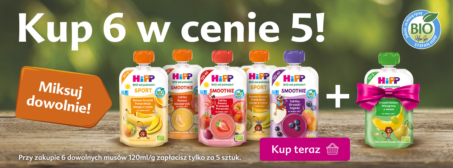 Hipp musy 120 g - kup 6 w cenie 5