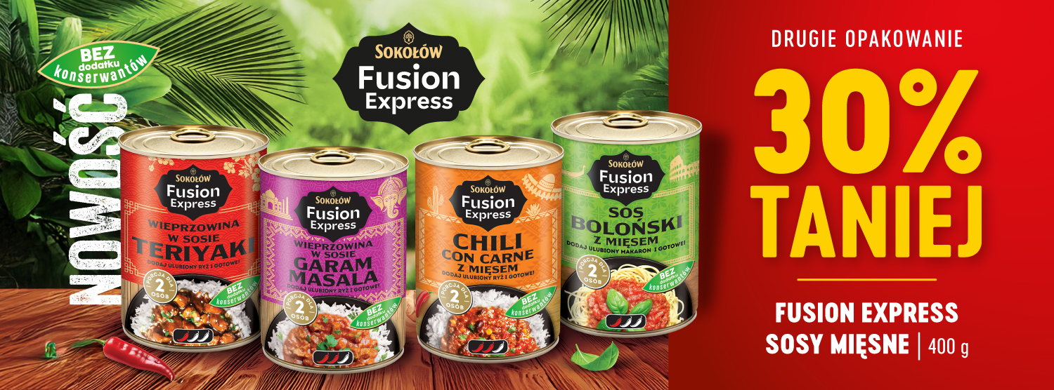 Sokołów Fusion Express drugie opakowanie 30% taniej