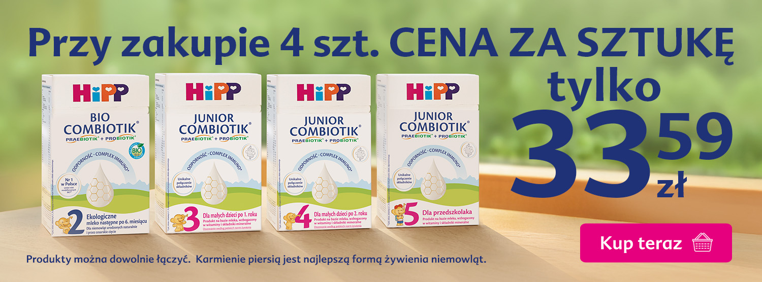 Hipp Combiotik 550 g - 33,59 zł za sztukę przy zakupie 4 sztuk