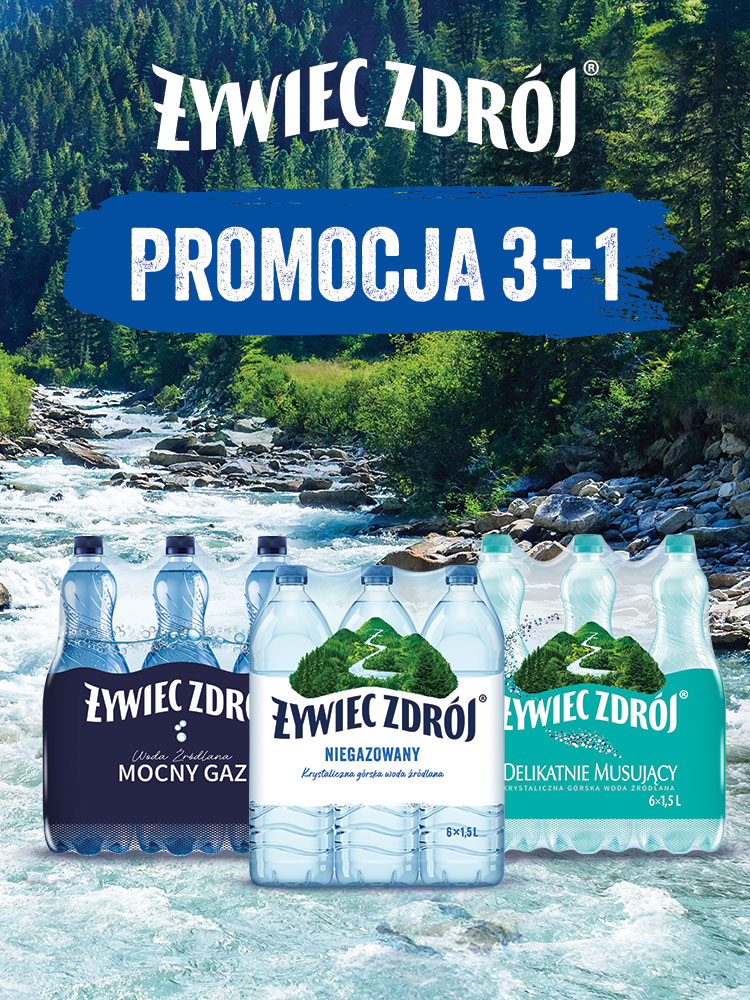 Żywiec Zdrój woda 1,5l - kup 3 zgrzewki, czwarta gratis