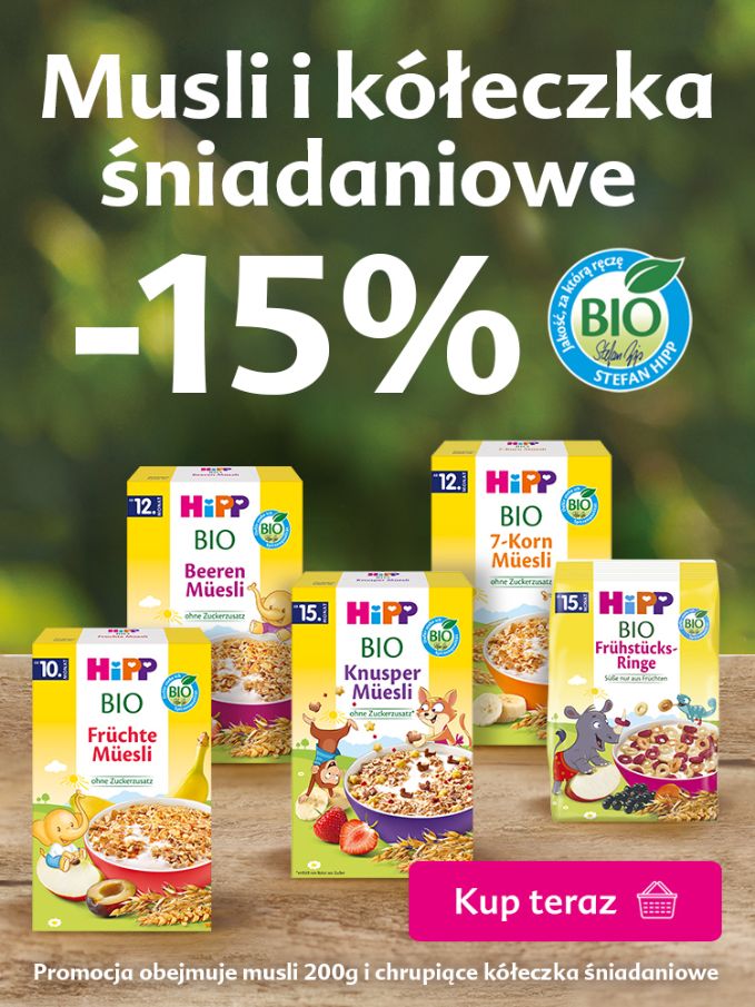 Hipp musli i kółeczka - 15% rabatu