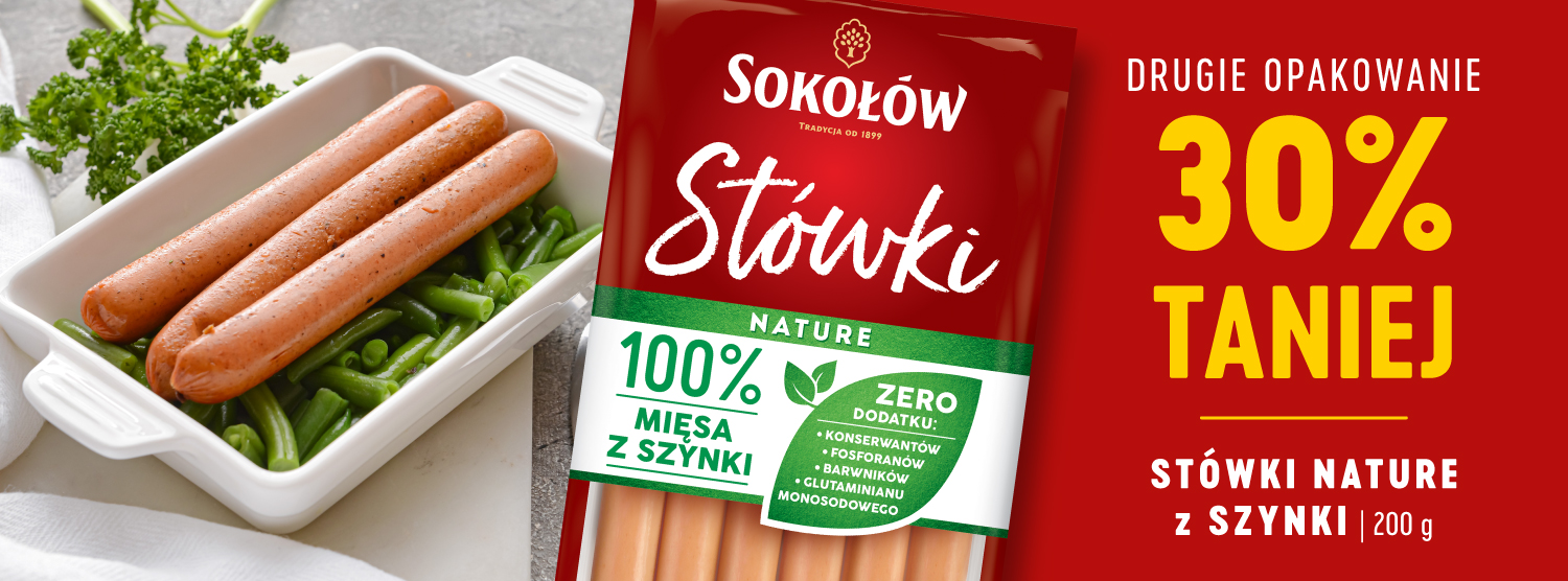Sokołów Stówki parówki z szynki 200g - drugie opakowanie 30% taniej