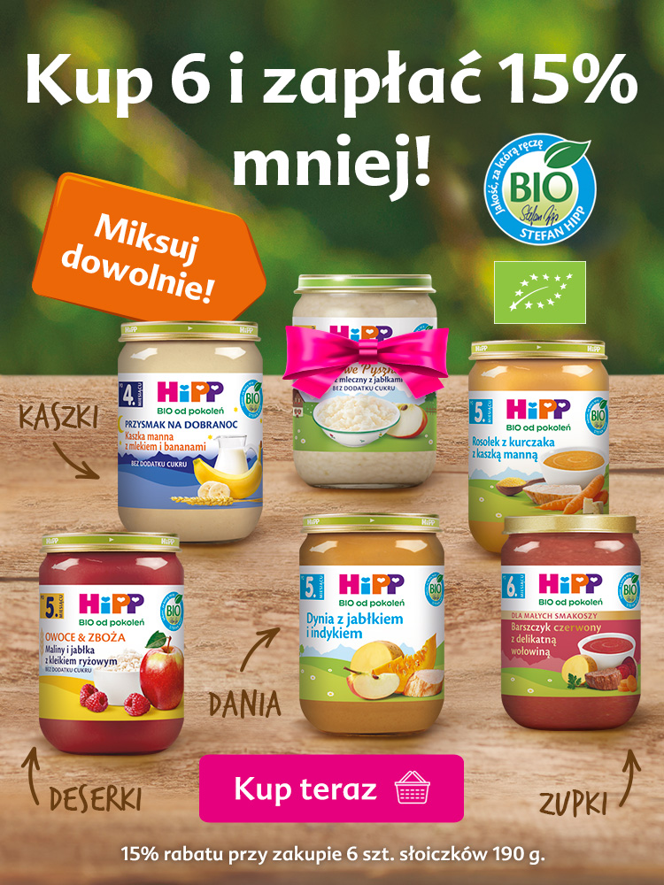 Hipp słoiki 190 g - 15% rabatu przy zakupie minimum 6 sztuk